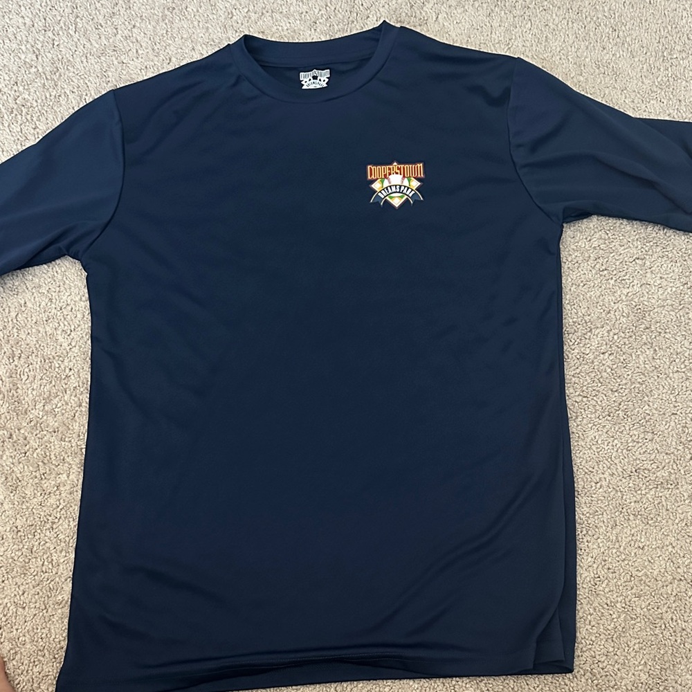 Cooperstown Navy Long Sleeve Shirt with Logo - AM